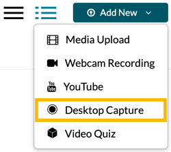 click add new drop down then desktop capture