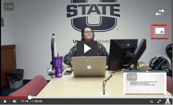 video picture in picture icon highlighted
