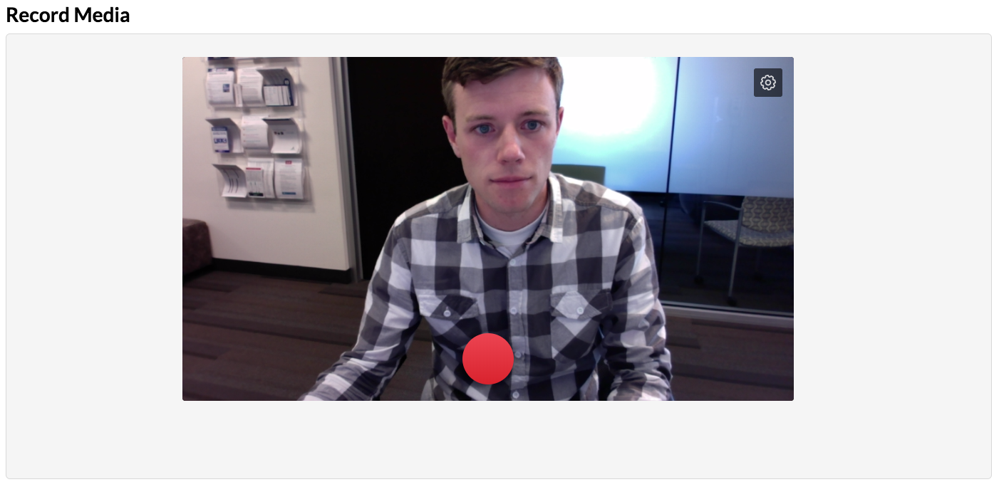 recording page with big red record button