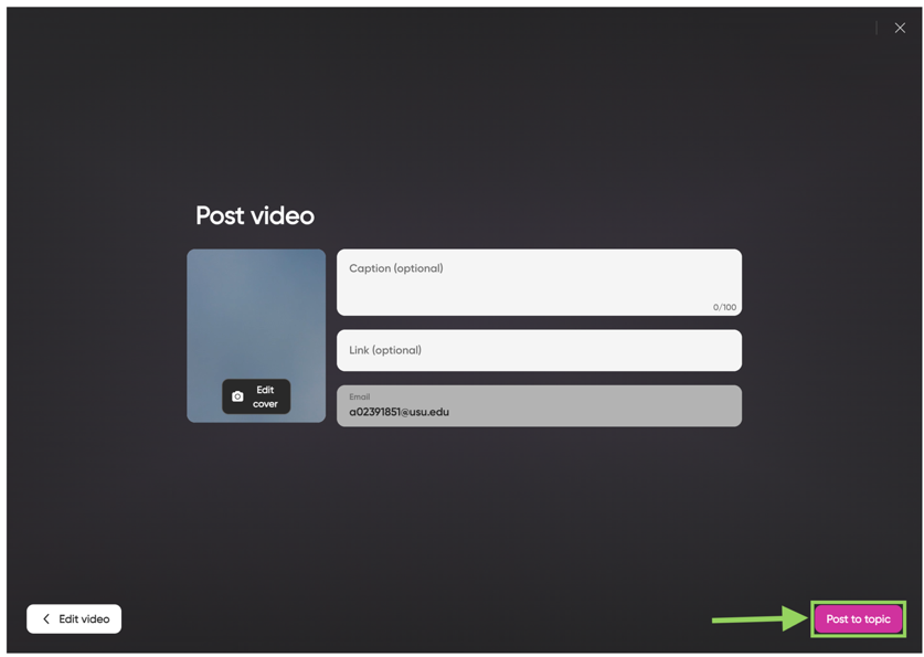 arrow pointing at Post to topic button