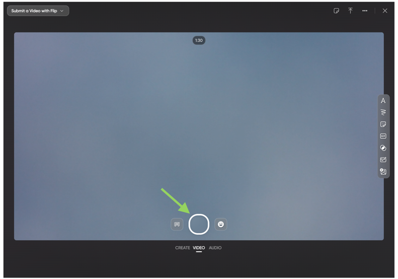 arrow pointing at center button
