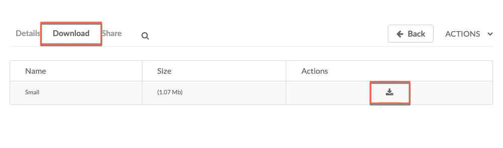 MyMedia video downloads tab with the download icon highlighted.