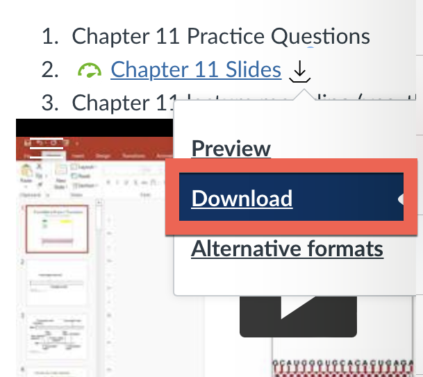 download option highlighted