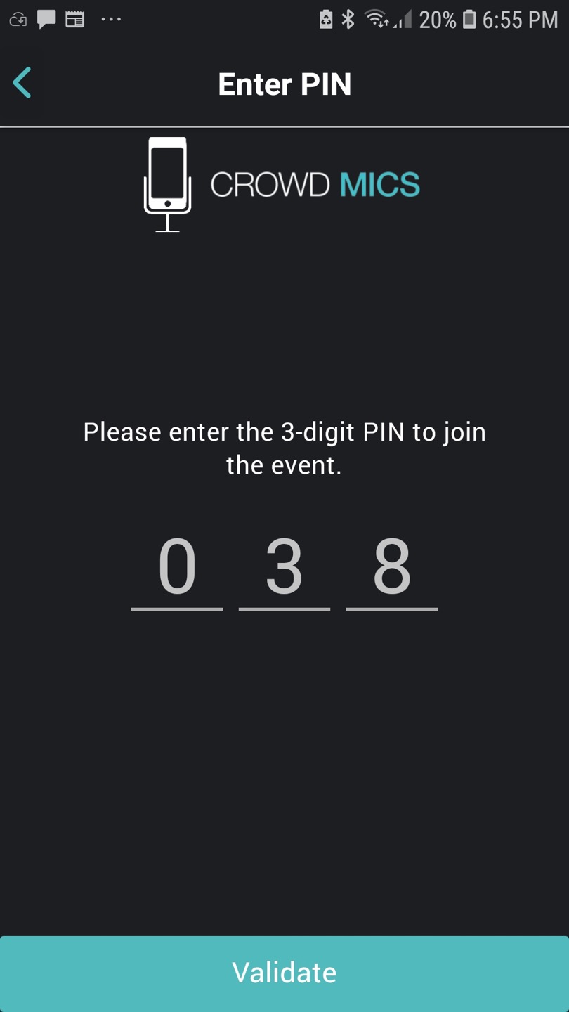 enter the three-digit pin provided by the instructor