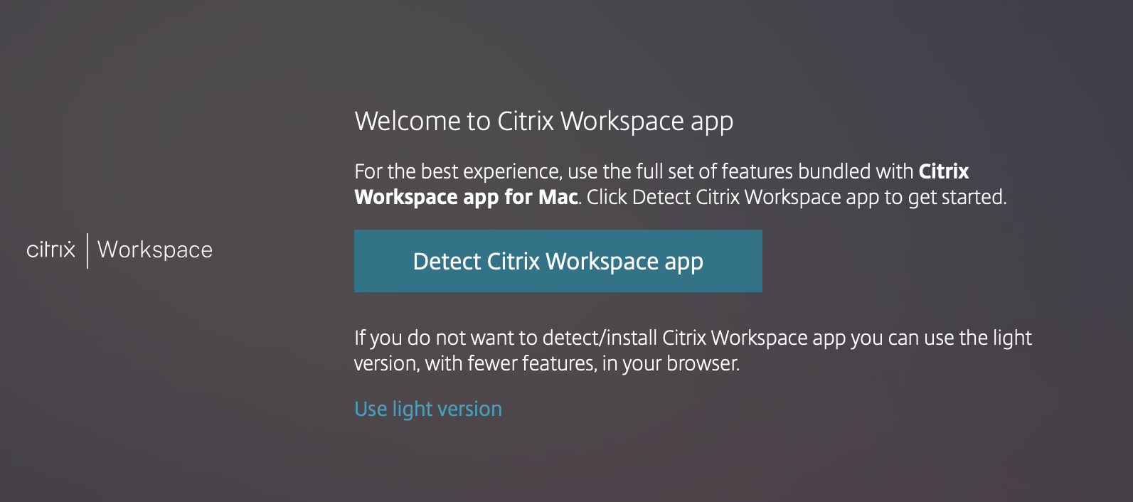 Citrix server desktop app detection.