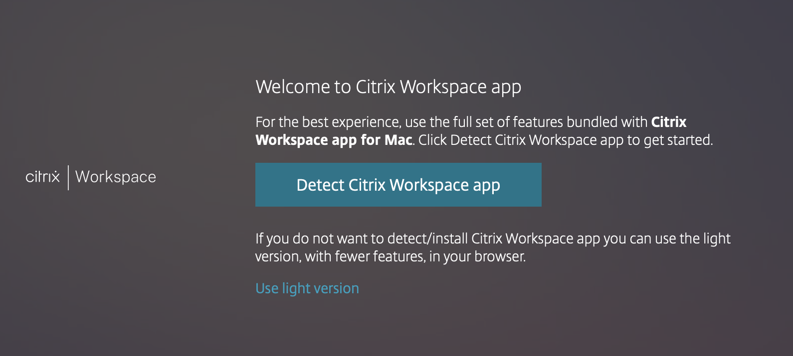 Citrix server desktop app detection.