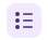 Purple bulletted list button showing 3 bullet points with dark lines following the numbers.