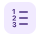 Purple numbered list button showing bullet points 1-3 with dark lines following the numbers.
