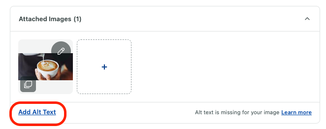 Sprout Social Add Image window shown with Add Alt Text highlighted in red. 