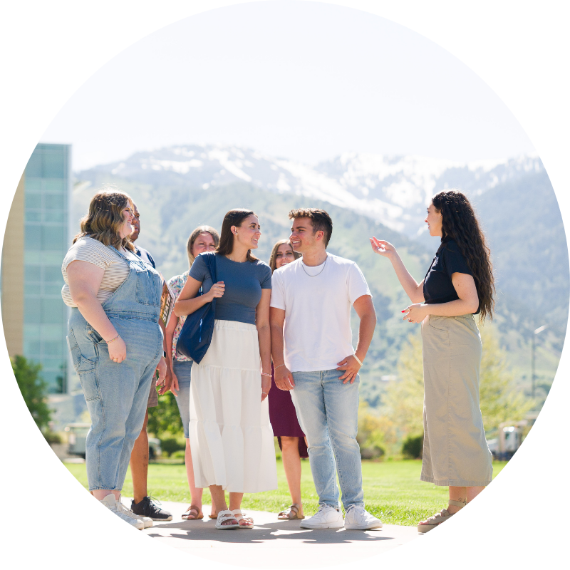 Students on a campus tour