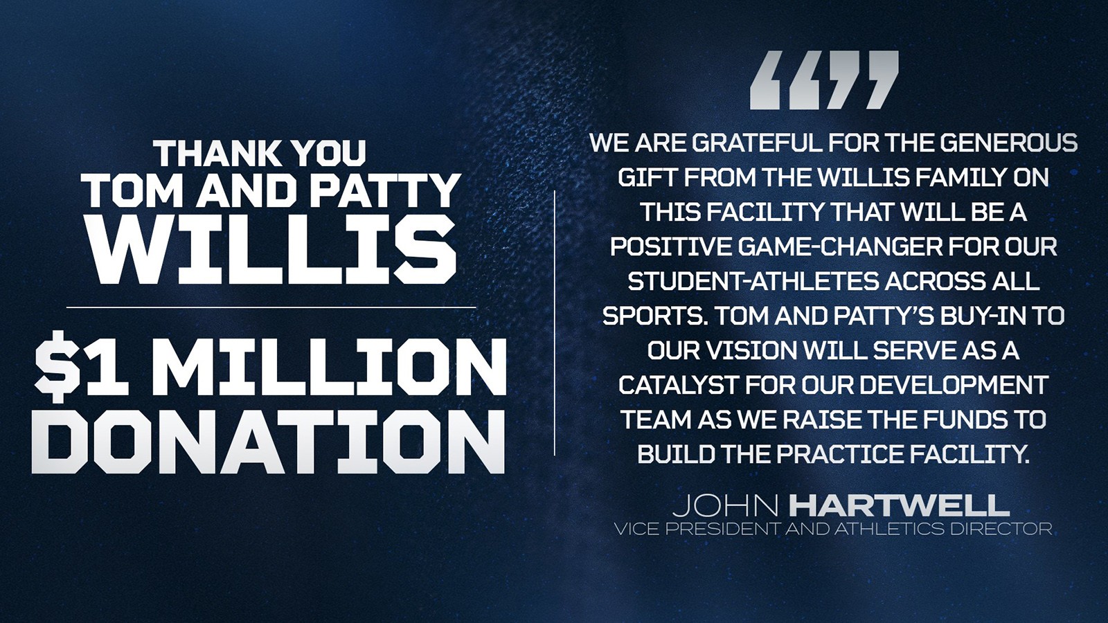 Utah State Athletics Announces $1 Million Gift for New Indoor Practice Facility 