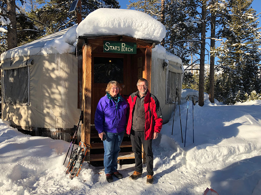 Jim and Jeri Spinner, pictured at Star’s Perch Yurt