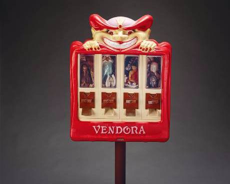 A four choice hand twist vending machine
