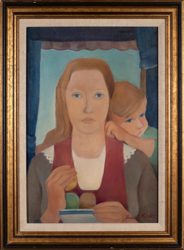 self portrait of Irene Fletcher and child