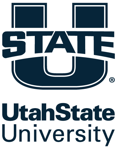 Official University vertical logo, UState with two line wordmark