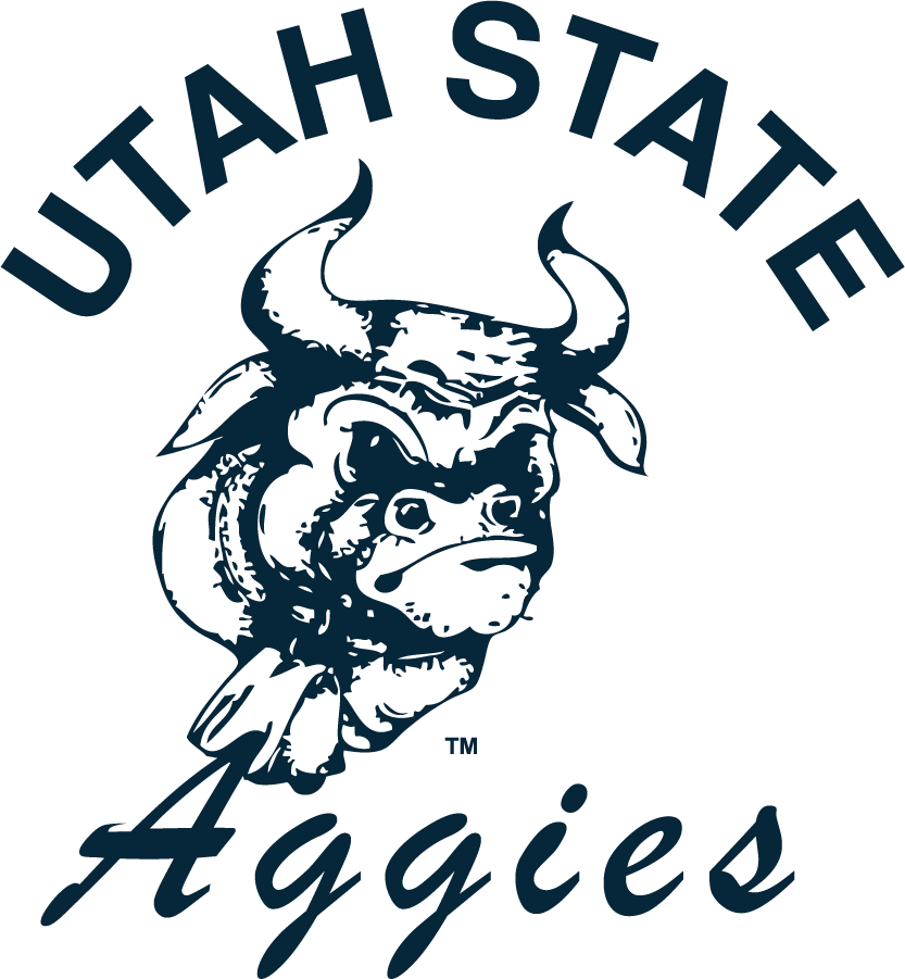 Bull sketch with Utah State Aggies text