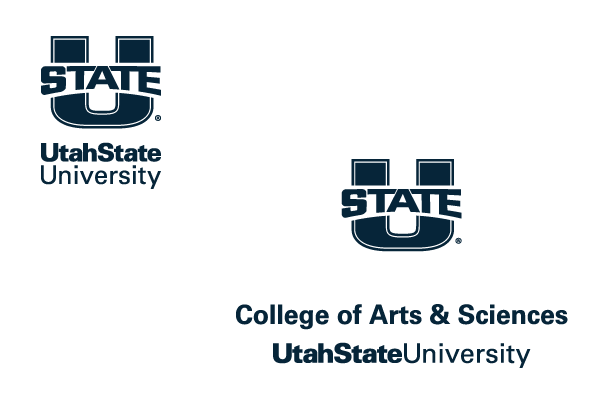 Official University vertical logo, UState with two line wordmark