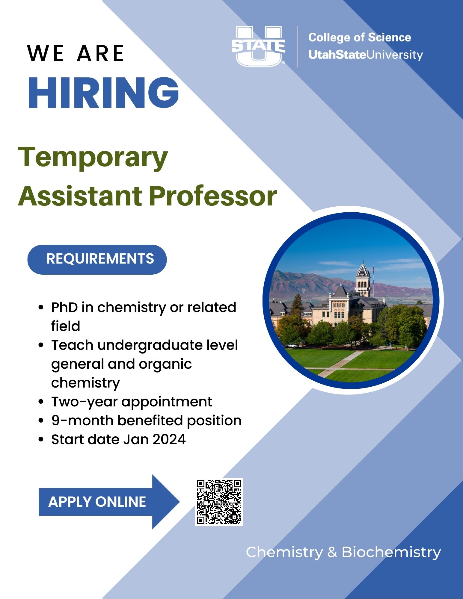 Now hiring, Temporary Assistant Professor