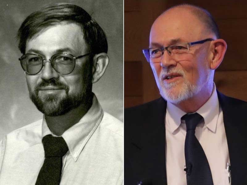 side-by-side of norm jones earlier in life and later in life