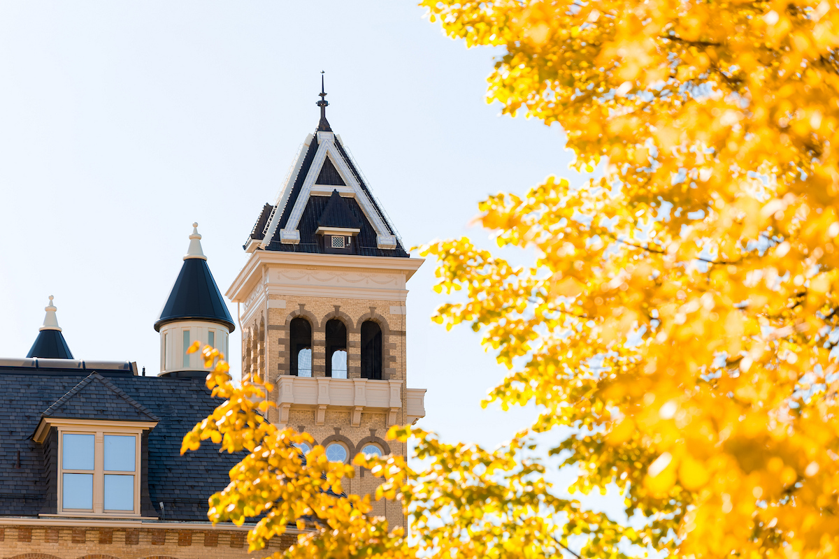 Old main in fall