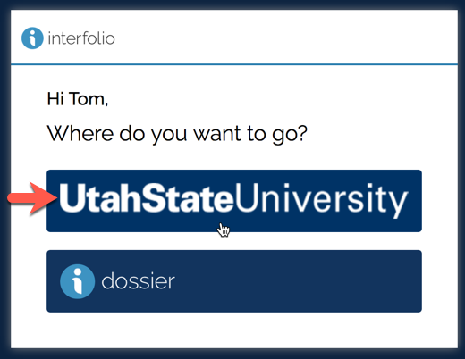 Choose the option to go to Utah State University