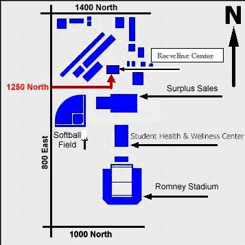 map to find Recycling Center at USU
