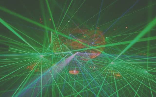a green laser field