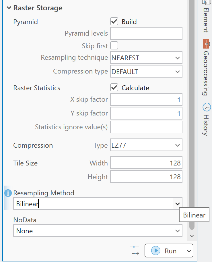copy raster resampling