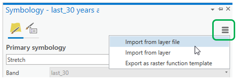 Symbology import "Import from layer file" option