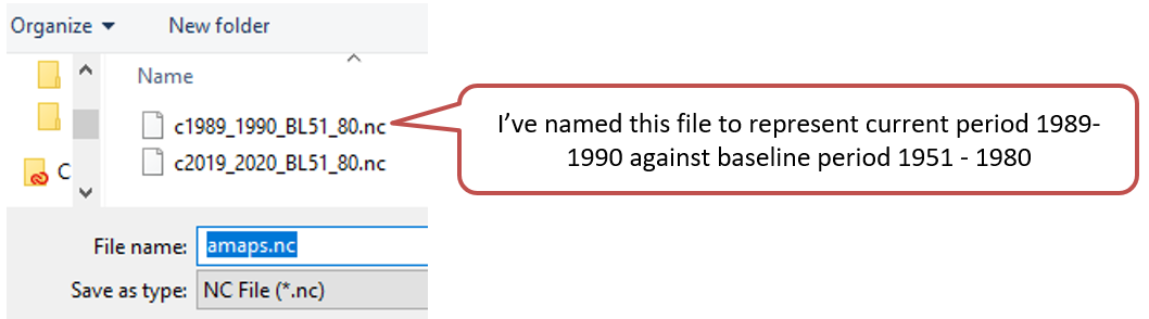 I've name this file to represent current preiod 1989-1990 against baseline period 1951-1980. File folder when downloading with "amaps.nc" in file name