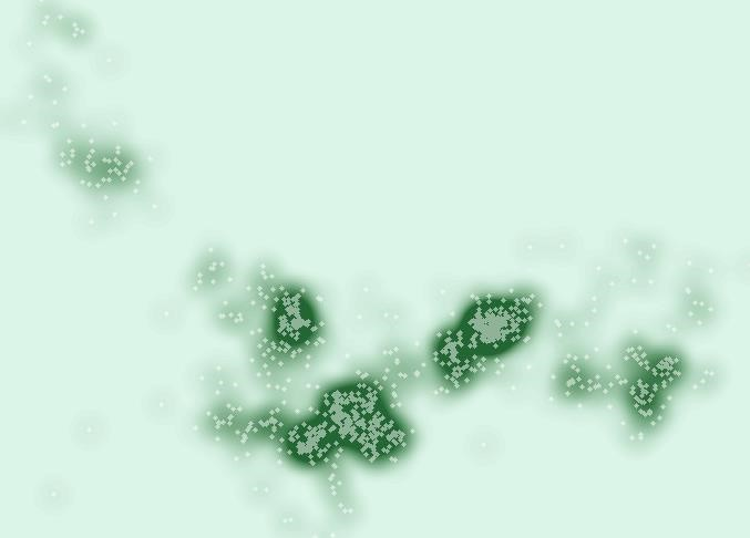 results of kernel density tool