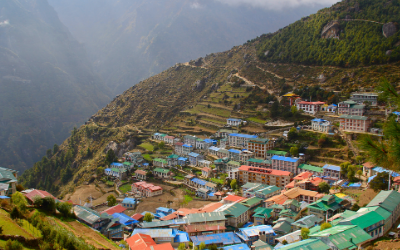 Community nestled in Nepali mountains