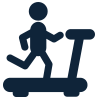 Human figure running on treadmill