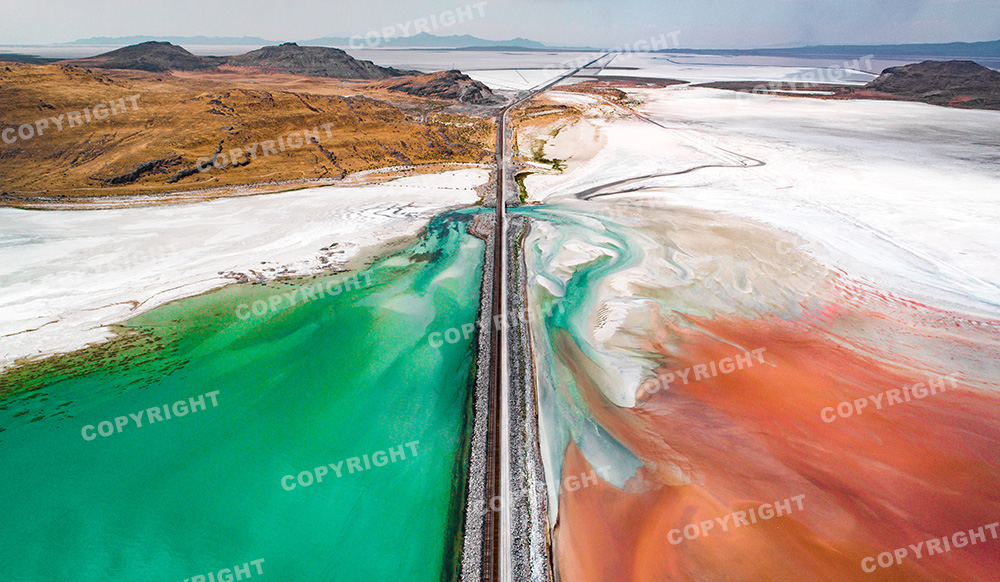 Areal view of Salt Flats, Utah