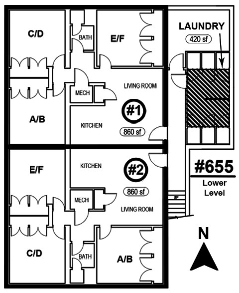 Darwin Apartments building 655 lower level floorplan