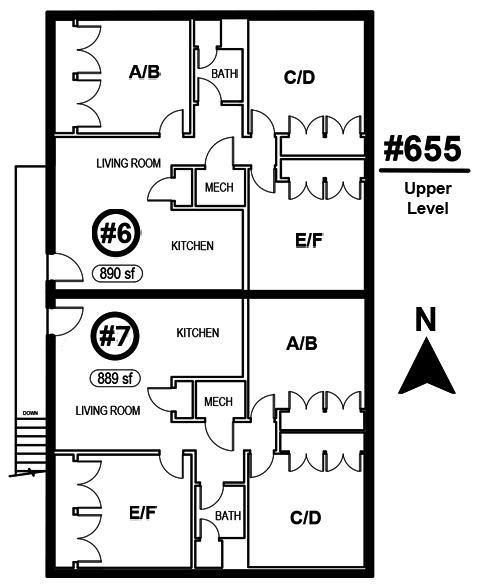 Darwin Apartments building 655 upper level floorplan