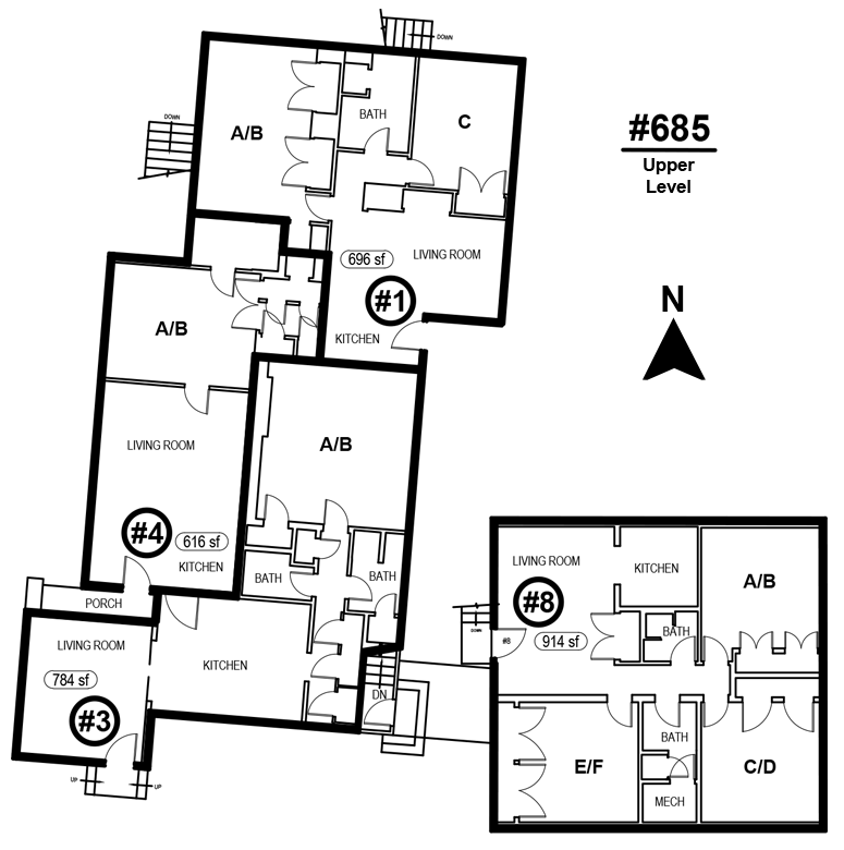 Darwin Apartments building 685 upper level floorplan
