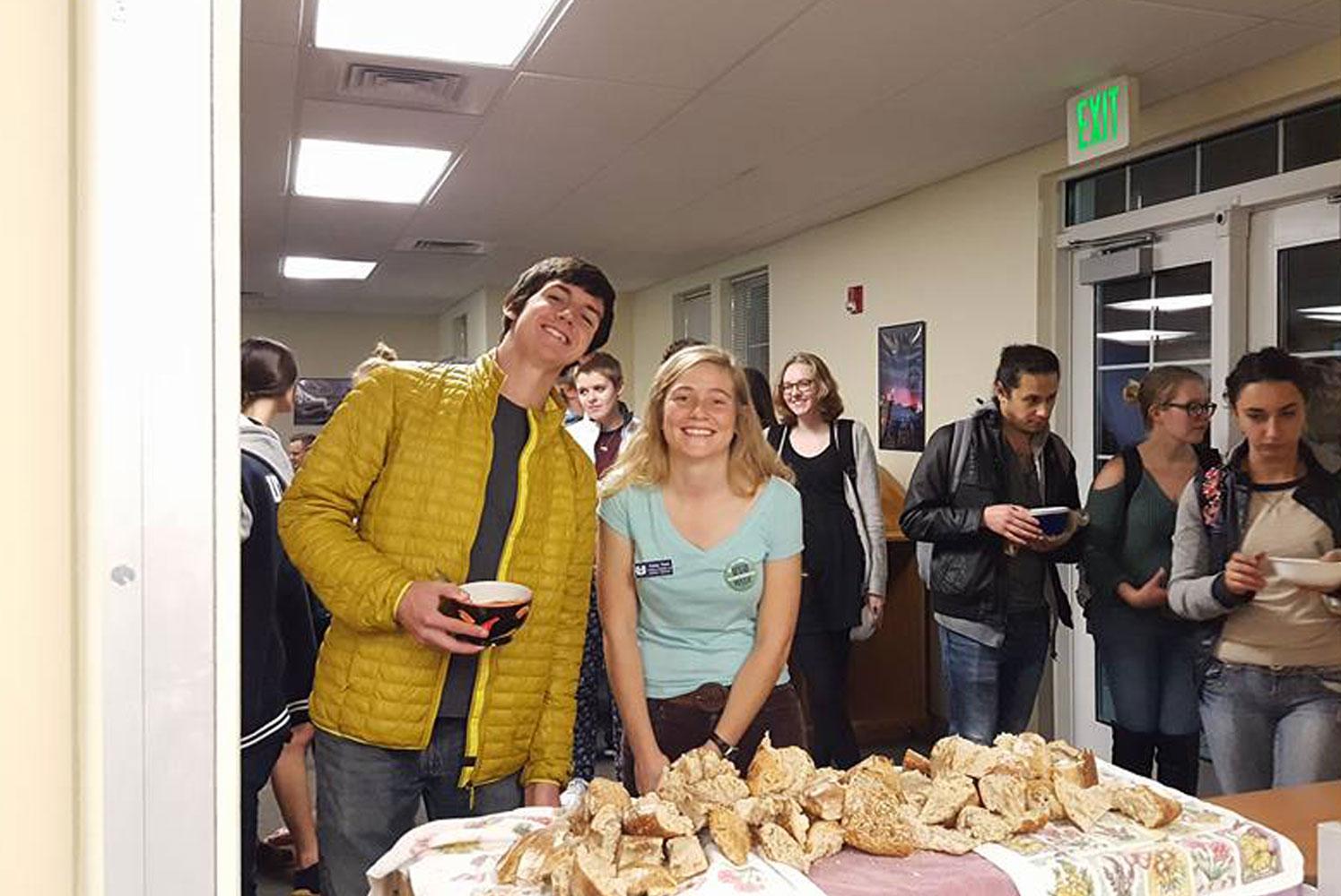 Students at EcoHouse function