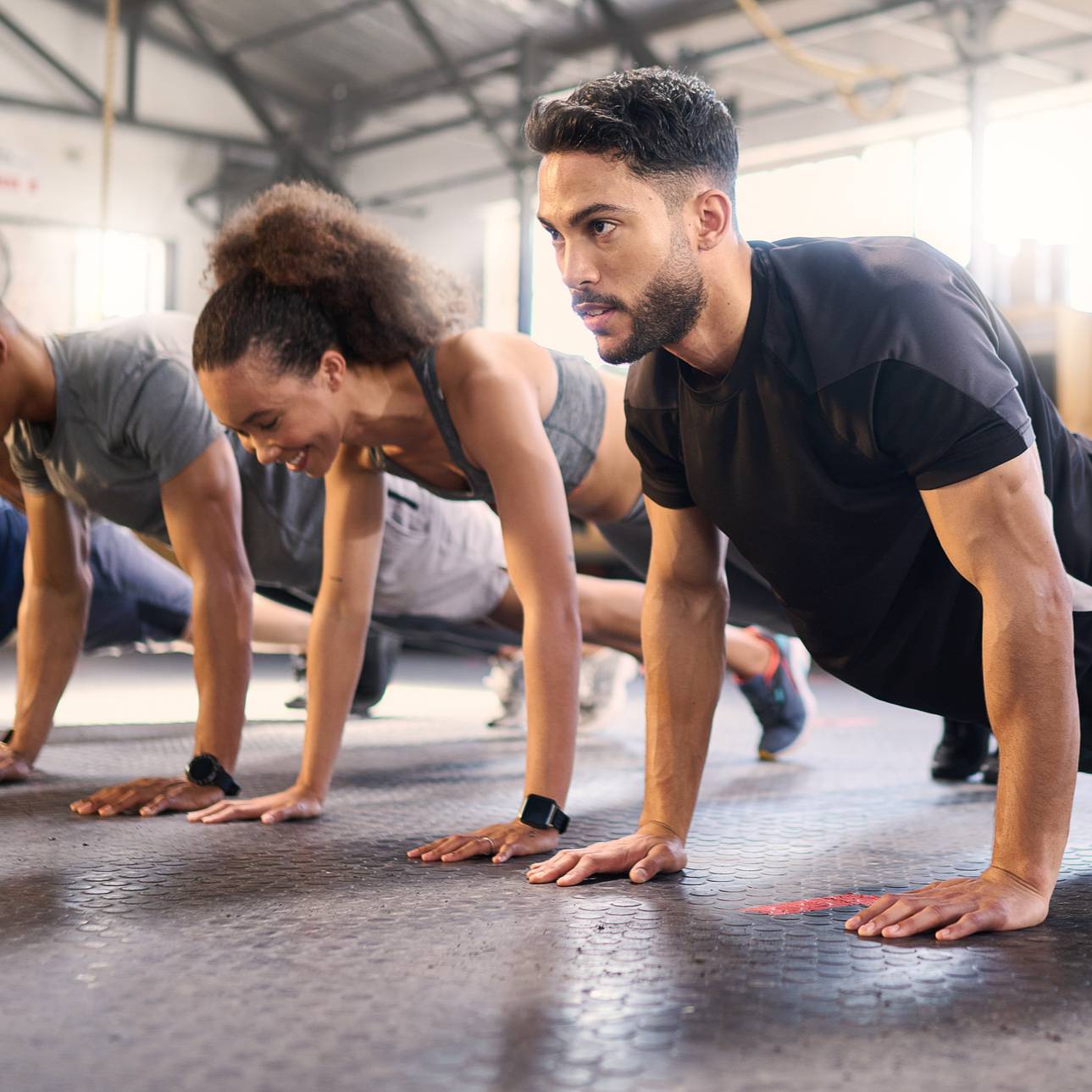 People doing pushups