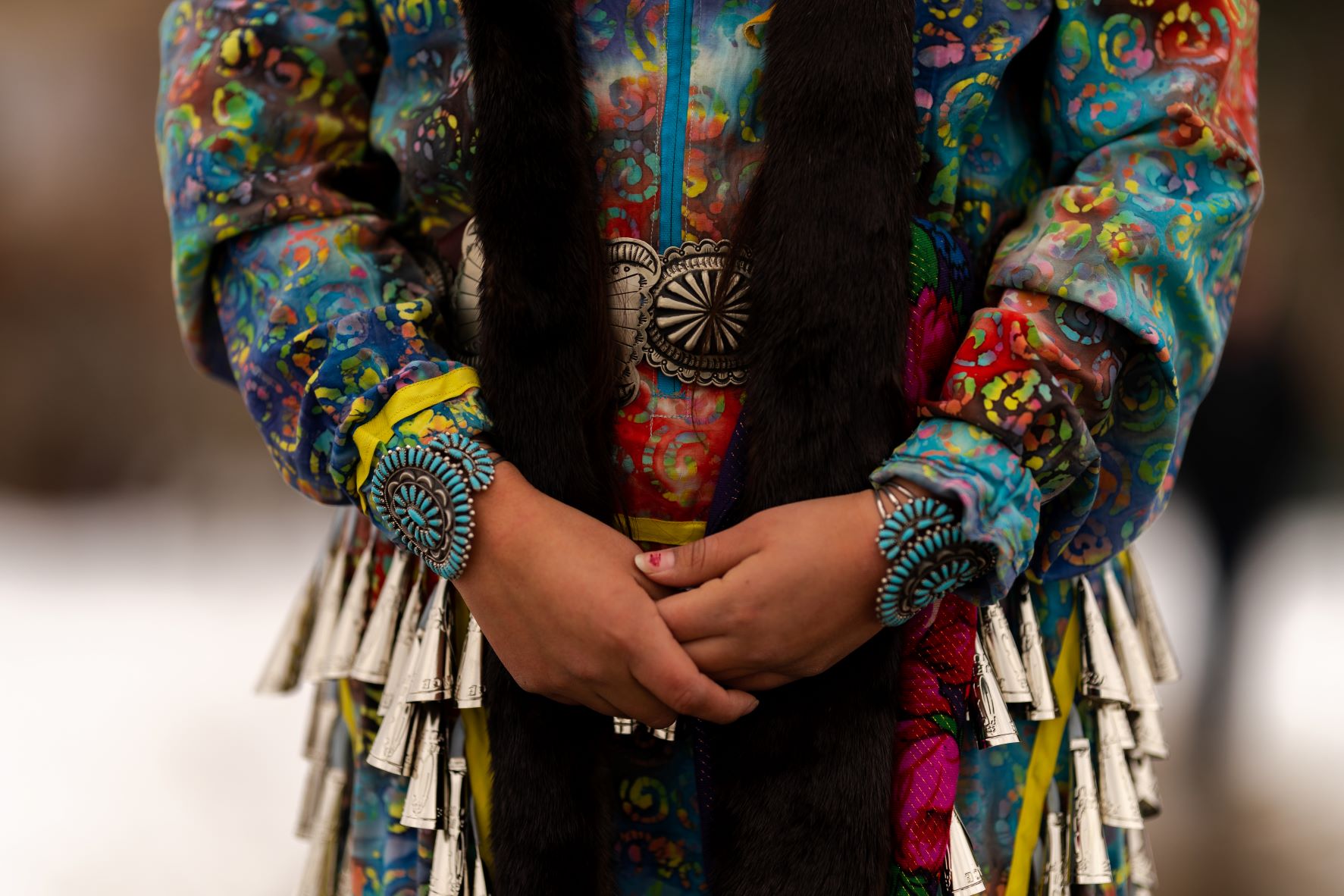Native American Student with folded hands