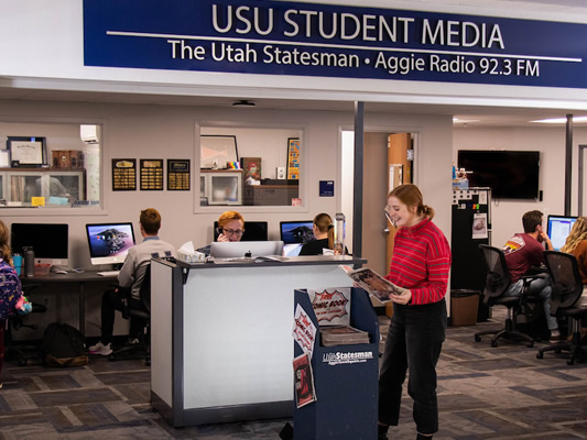 The Utah Statesman logo. Since 1902. This image links to the Student Media page. 