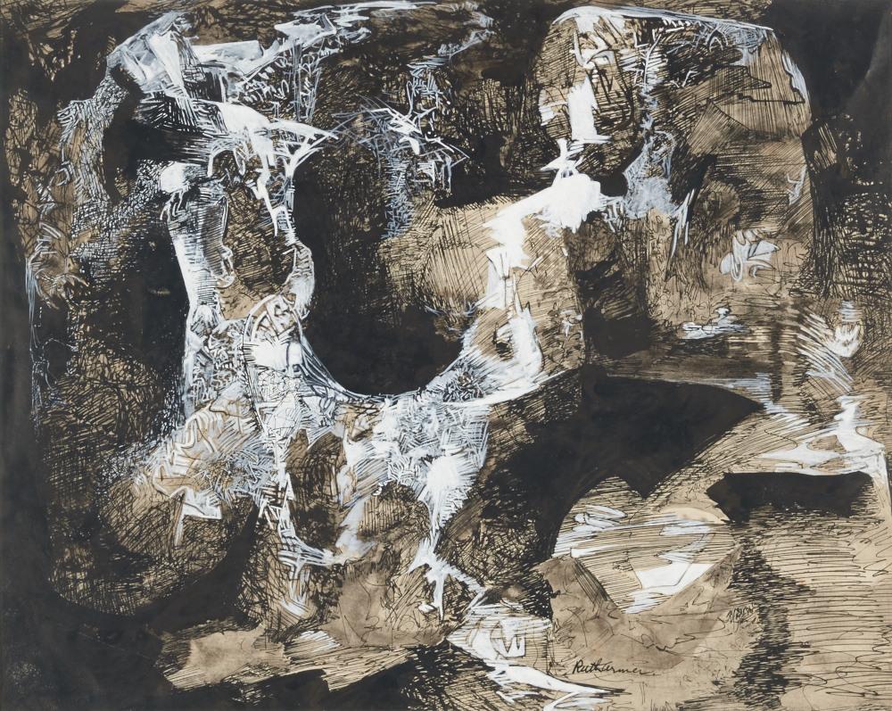 White and light brown natural abstract structure with black depth spaces