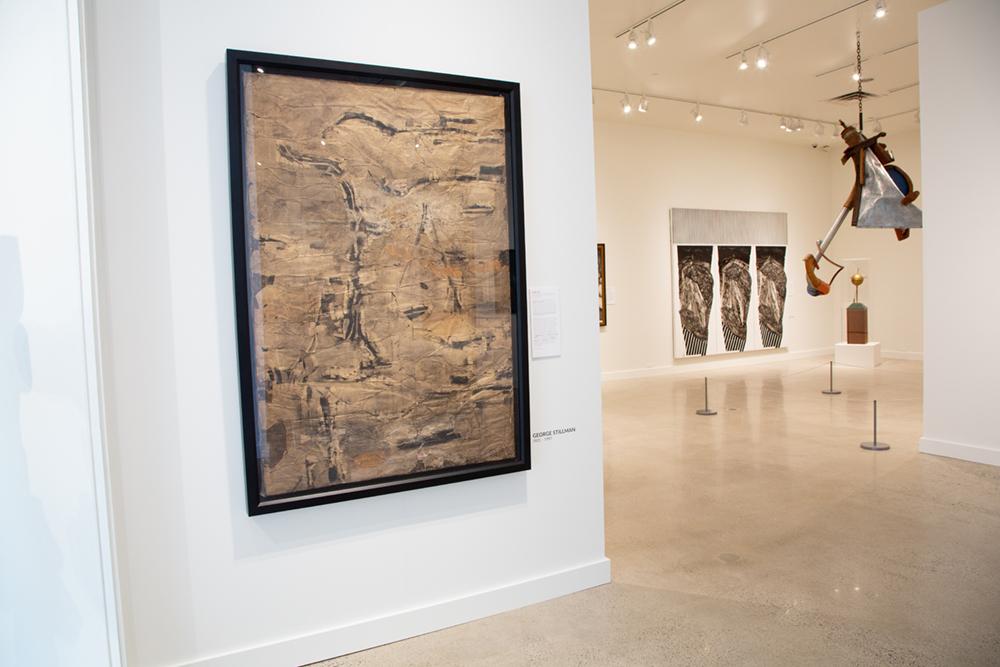 A part of the exhibit of various pieces of art 