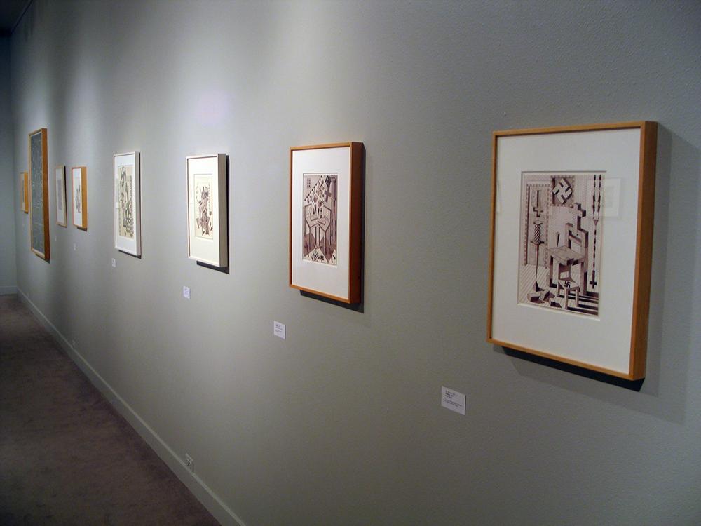 Art pieces hung on a wall