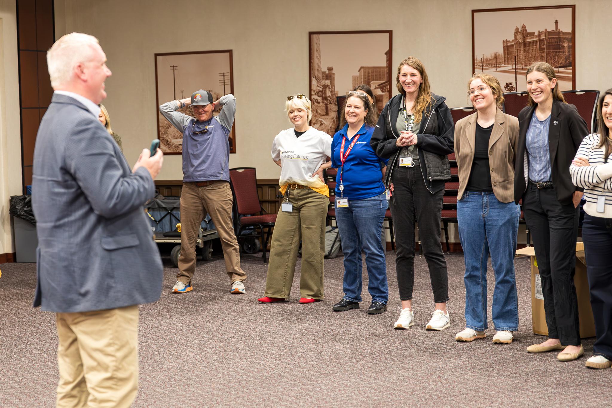 USU Institute Celebrate Earth Day with Volunteer Event. Speaker talking to other Volunteers