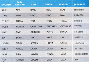 Indo-European Numbers (click to see larger image)