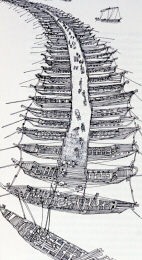 Xerxes' boat bridge (click to see larger image)