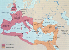 Map: The Eastern and Western Roman Empire (click to see larger image)