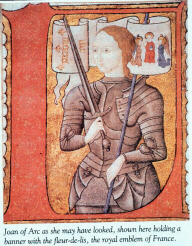 Joan in armor (click to see larger image)