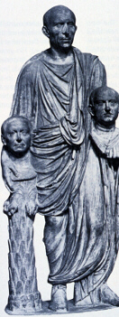 Roman carrying the busts of his ancestors (click to see larger image)
